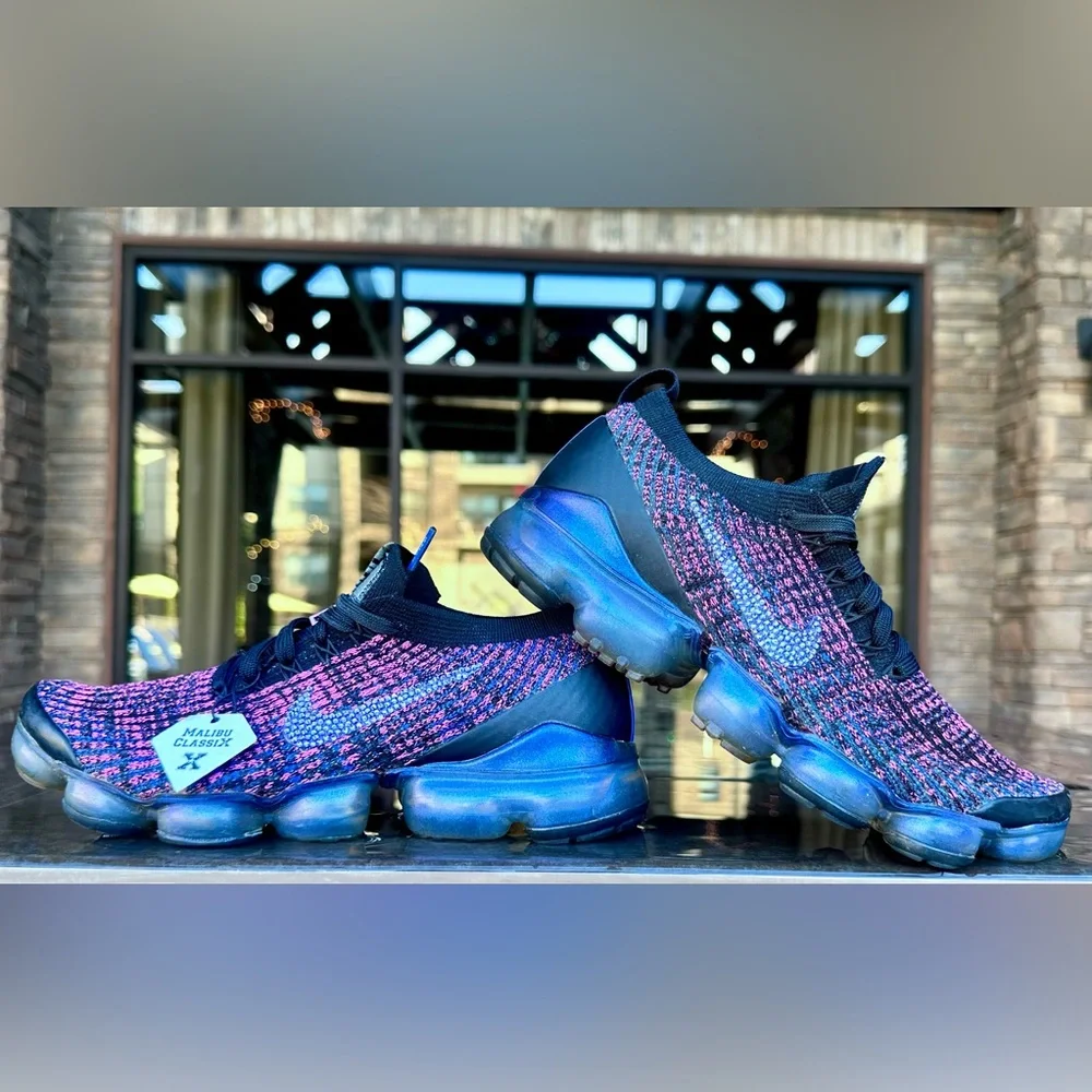 Nike Fly Knit Vapor Max W Sz 8.5 custom designed w/ Swarovski crystals, like new - Picture 9 of 11